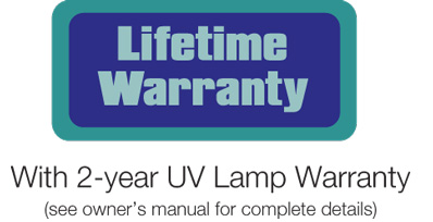Ultravation® Solaris® Lifetime Warranty for system, 2-year UV lamp warranty.